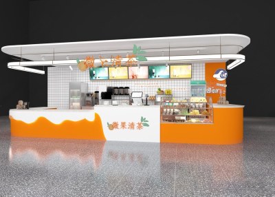 现代奶茶店3D模型下载